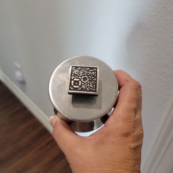 Vintage Stanley Roberts Stainless Steel Velvet Design Sugar & Creamer w/Tray MCM - Picture 6 of 16